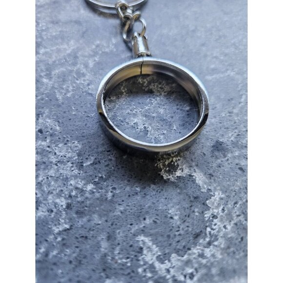 LOT OF (6) ~ (SILVER) 30MM BEZEL KEYCHAIN COIN HOLDERS - Picture 3 of 4